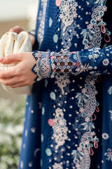 Qalamkar Embroidered Lawn 3pc with Embroidered Slub Net dupatta-GA2016