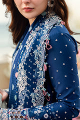 Qalamkar Embroidered Lawn 3pc with Embroidered Slub Net dupatta-GA2016