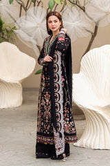 Qalamkar Embroidered Lawn 3pc with Embroidered Slub Net dupatta-GA2013