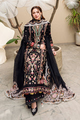 Qalamkar Embroidered Lawn 3pc with Embroidered Slub Net dupatta-GA2013