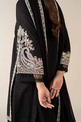 Maria B 3PC Embroidered Dhanak Suit with Embroidered Shawal -GA2054