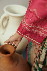 Zara Shahjahan Embroidered Lawn 3pc with Silk Printed Chiffon Dupatta - GA1885