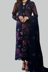 Bareeze 3PC Embroidered Lawn Suit with Embroidered chiffon Dupatta -GA2219