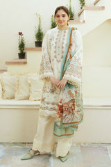 Zara Shahjahan Embroidered Lawn 3pc with Printed Chiffon Dupatta - GA1880