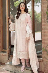 Jazmin Chickenkari Embroidered Lawn 3pc with Embroidered Slubnet Dupatta- GA2300