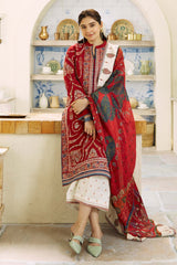 Zara Shahjahan Embroidered Lawn 3pc with Silk Printed Chiffon Dupatta - GA1890