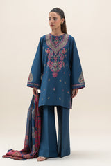 Sapphire 3PC Embroidered karandi Suit with Printed Shawal -GA2071