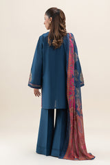 Sapphire 3PC Embroidered karandi Suit with Printed Shawal -GA2071