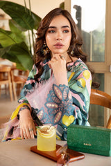 MariaB Printed Lawn 3pc with Printed Voil Dupatta- GA2183