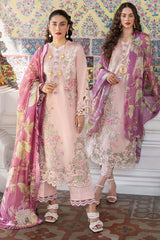 Mushq Luxury Embroidered Lawn 3pc with Chiffon Dupatta- GA1821