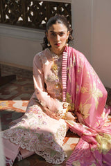 Mushq Luxury Embroidered Lawn 3pc with Chiffon Dupatta- GA1821