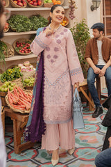 Mushq Embroidered Lawn 3pc with Silk Dupatta - GA2207