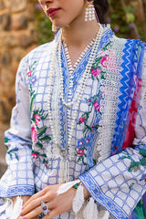 Mushq Te Amo 3Pc Luxury Embroidered Lawn with Embroidered Slub Net Dupatta - GA1857