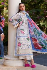 Mushq Te Amo 3Pc Luxury Embroidered Lawn with Embroidered Slub Net Dupatta - GA1857