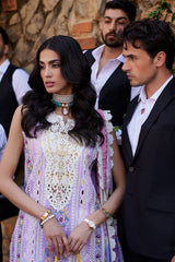 Mushq Te Amo 3Pc Luxury Embroidered Lawn with Printed Slub Net Dupatta - GA1861