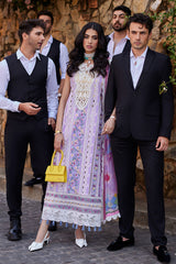 Mushq Te Amo 3Pc Luxury Embroidered Lawn with Printed Slub Net Dupatta - GA1861