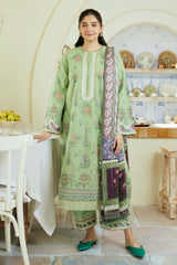 Zara Shahjahan Embroidered Lawn 3pc with Silk Printed Chiffon Dupatta - GA1884