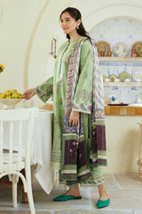Zara Shahjahan Embroidered Lawn 3pc with Silk Printed Chiffon Dupatta - GA1884