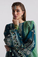 Hussain Rehar 3PC Embroidered Lawn Suit with Printed Chiffon Dupatta -GA2012