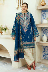 Zara Shahjahan Embroidered Lawn 3pc with Silk Printed Chiffon Dupatta - GA1889