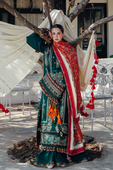 Hussain Rehar 3PC Embroidered Lawn Suit with Printed Chiffon Dupatta -GA2007