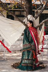 Hussain Rehar 3PC Embroidered Lawn Suit with Printed Chiffon Dupatta -GA2007