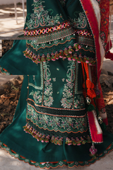 Hussain Rehar 3PC Embroidered Lawn Suit with Printed Chiffon Dupatta -GA2007