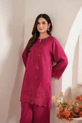 Baroque 3PC Embroidered Chickenkari Lawn with Chiffon Dupatta -GA2048