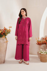 Baroque 3PC Embroidered Chickenkari Lawn with Chiffon Dupatta -GA2048