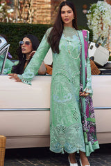 Mushq Te Amo 3Pc Luxury Embroidered Lawn with Printed Slub Net Dupatta - GA1853