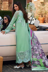 Mushq Te Amo 3Pc Luxury Embroidered Lawn with Printed Slub Net Dupatta - GA1853