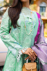 Mushq Te Amo 3Pc Luxury Embroidered Lawn with Printed Slub Net Dupatta - GA1853