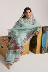 Hussain Rehar 3PC Embroidered Lawn Suit with Embroidered Orgazna Dupatta -GA2027