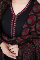Aisling Winter 3PC Embroidered Dhanak Suit with Heavy Embroidered Shawal -GA2104