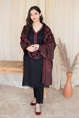 Aisling Winter 3PC Embroidered Dhanak Suit with Heavy Embroidered Shawal -GA2104