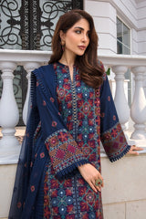 Bareeze Embroidered Lawn 3pc with Bamber Chiffon dupatta-GA1703