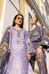 Mushq Embroidered Lawn 3pc with Chiffon dupatta-GA1707