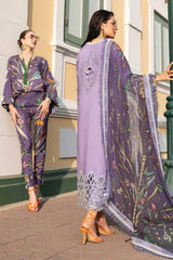 Mushq Embroidered Lawn 3pc with Chiffon dupatta-GA1707