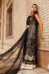 Maria B Embroidered Lawn 3pc with Embroidered Organza dupatta-GA1729