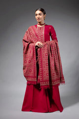 Bareeze 3PC Embroidered Dhanak with Embroidered Dhanak Shawl - GA1777