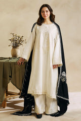 Zara shajahan 3PC Embroidered Dhanak with Embroidered Shawl - GA1791