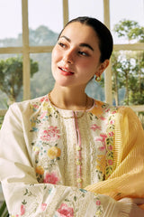 Zara Shahjahan Embroidered Lawn 3pc with Slub Net Printed Dupatta - GA1872