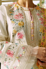 Zara Shahjahan Embroidered Lawn 3pc with Slub Net Printed Dupatta - GA1872