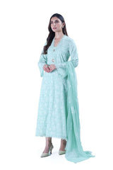 Bareeze Embroidered Lawn 3pc with Embroidered Chiffon Dupatta- GA1995