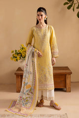 Batik 3PC Lawn Embroidered Shirt with Embroidered Organza Dupatta- GA2038
