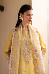 Batik 3PC Lawn Embroidered Shirt with Embroidered Organza Dupatta- GA2038
