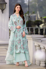 Bareeze 3PC Embroidered Lawn Suit with Embroidered chiffon Dupatta -Ga2259