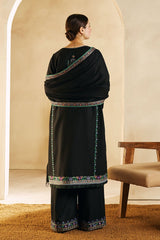 Winter 3PC Embroidered Dhanak with Embroidered Dhanak Shawl - GA1782