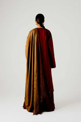 Zara Shajahan 3PC Embroidered Dhanak with Printed Shawl - GA1797