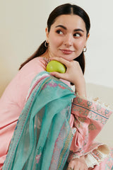 Zara Shahjahan Embroidered Lawn 3pc with Slub Net Printed Dupatta - GA1892